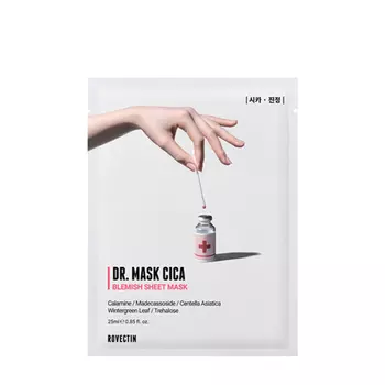 Rovectin Rovectin Успокаивающая тканевая маска для лица Dr. Mask Cica 25 мл