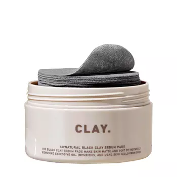 So Natural So Natural Себорегулирующие диски для жирной кожи лица Black Clay Sebum Pads 70шт /75мл
