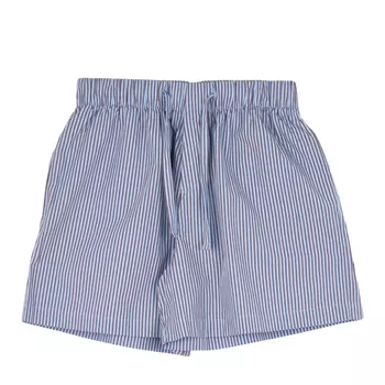 Tekla Tekla Poplin Pyjamas Shorts Blue &amp; Brown Striped (S)