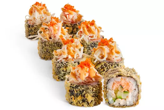 Горячий ролл Жареный Краб - 8 шт.