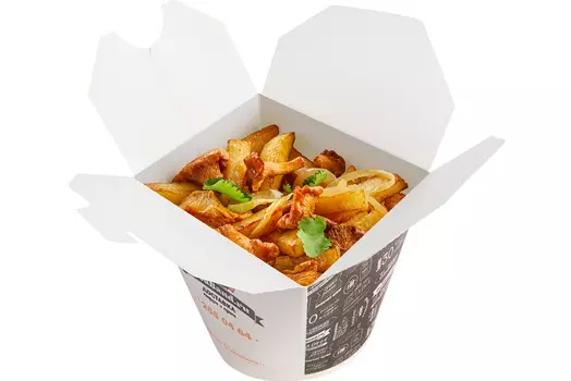 Картофель жареный с лисичками