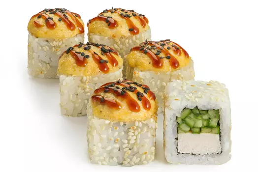 Запеченный ролл с куриной грудкой - 8 шт.