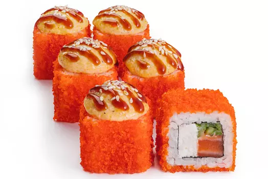 Запеченный ролл с лососем - 8 шт.