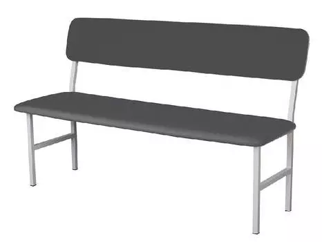 Банкетка медицинская со спинкой Hilfe МД БС темно-серая