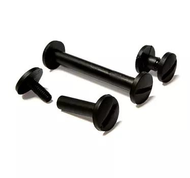 Болты пластиковые, высота ножки 25 мм, черные, 100 шт.