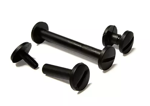 Болты пластиковые, высота ножки 40 мм, черные, 100 шт.