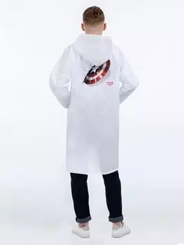 Дождевик «Щит Капитана Америки», белый, размер L