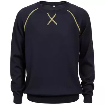 Джемпер Stitch с контрастной отделкой, синий с зеленым, размер M