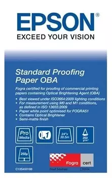Рулонная бумага для плоттера с покрытием_Standard Proofing Paper OBA 24, 250 г/м2, 0.610x30.5 м, 76 мм (C13S450188)