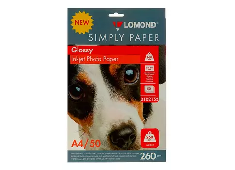 Фотобумага_Inkjet Photo Paper Glossy А4, 260 г/м2, 50 листов (0102152)