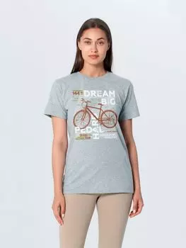 Футболка Bicycle, серый меланж, размер M
