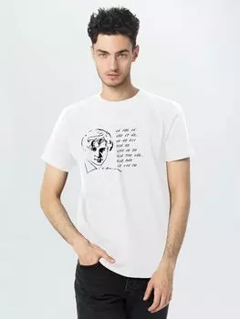 Футболка «Цифровые стихи. Есенин», белая, размер L