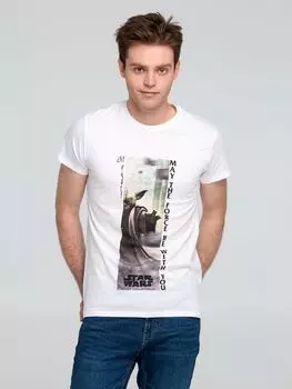 Футболка «Да пребудет с тобой сила», белая, размер S