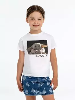 Футболка детская Baby Yoda, белая, на рост 130-140 см (10 лет)