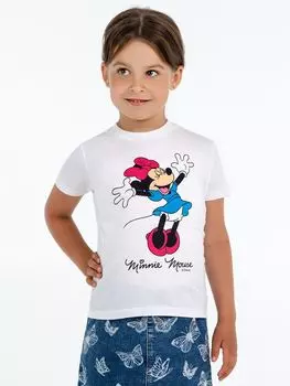 Футболка детская «Минни Маус. So Happy!», белая, на рост 96-104 см (4 года)