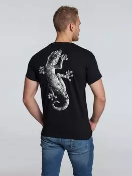 Футболка «Геккон» со светящимся принтом, черная, размер XXL