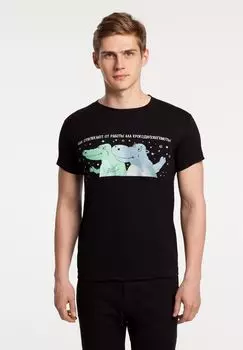 Футболка «Крокодилобегемоты», черная, размер XXL