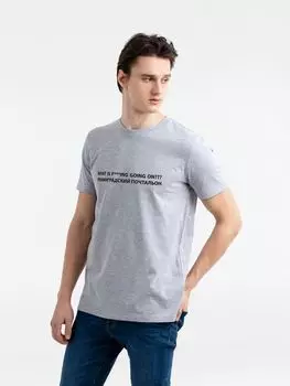 Футболка «Ленинградский почтальон», серый меланж, размер S