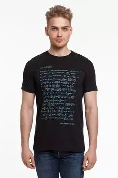 Футболка мужская «Да будет свет», черная с голубым, размер XL