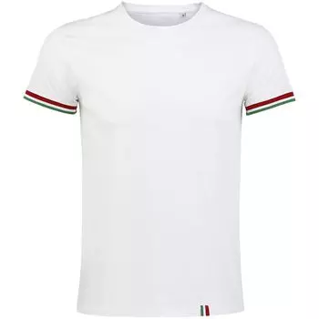 Футболка мужская Rainbow Men, белая с ярко-зеленым, размер L