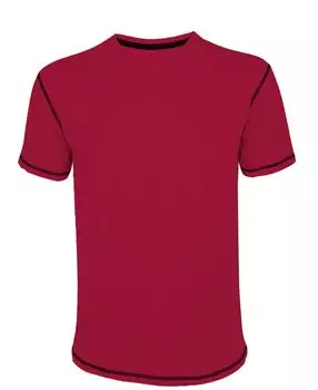 Футболка мужская с контрастной отделкой MUSTANG 150, красный/черный, размер L