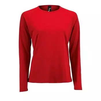 Футболка с длинным рукавом Sporty LSL Women красная, размер XS