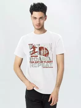 Футболка Snowboard, белая, размер S