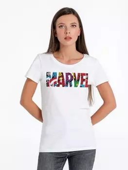 Футболка женская Marvel Avengers, белая, размер S