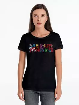Футболка женская Marvel Avengers, черная, размер XL