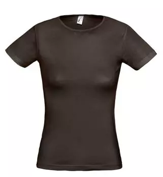 Футболка женская MIAMI 170 темно-коричневая (шоколад), размер L