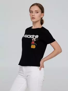 Футболка женская Mickey, черная, размер XL
