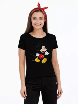 Футболка женская «Микки Маус. Easygoing», черная, размер XL