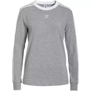 Футболка женская с длинным рукавом 3 Stripes LS, серый меланж, размер M