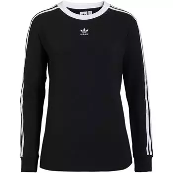 Футболка женская с длинным рукавом 3 Stripes LS, черная, размер L