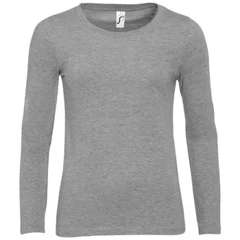Футболка женская с длинным рукавом MAJESTIC серый меланж, размер XL