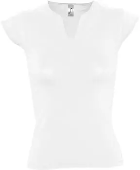 Футболка женская с оригинальным V-обр. вырезом MINT 170, белая, размер S