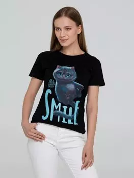 Футболка женская Smile, черная, размер M