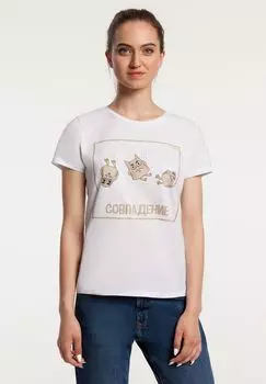 Футболка женская «Совпадение», белая, размер M