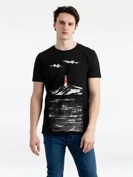 Футболка «Зов. Маяк», черная, размер M