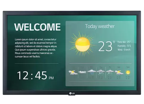 Информационная панель_22SM3G-B, 22 FHD, 250 кд/м², рамки 16.3 мм, встроенные динамики, Wi-Fi