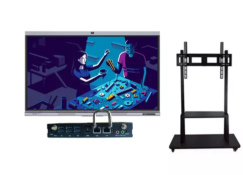 Интерактивная панель IFP-757P4K в комплекте со встраиваемым компьютером OPS для и мобильной стойкой Interwrite HY-680A