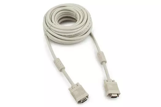 Кабель VGA-10M-Gray, 15M/15M, 10м, тройной экран, феррит.кольца
