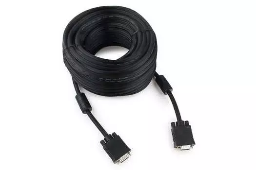 Кабель VGA-20M-Black, 15M/15M, 20м, черн., тройной экран, феррит.кольца
