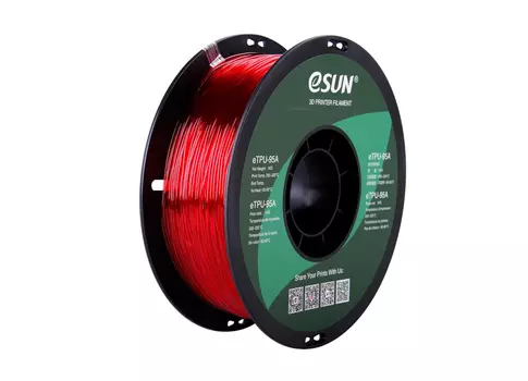 Катушка eTPU-95A пластика 1.75 мм 1 кг, прозрачно-красная