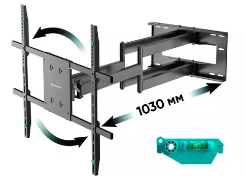 Крепление для панелей и телевизоров_кронштейн для телевизора 42-110 наклонно-поворотный, черный M8L