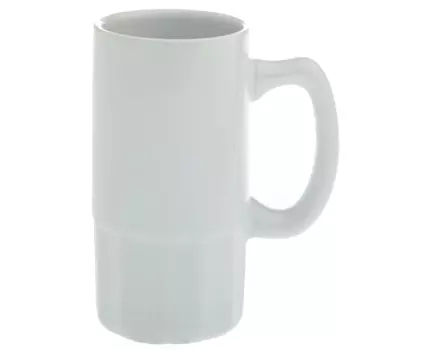 Кружка для сублимации, белая пивная, с граненым низом