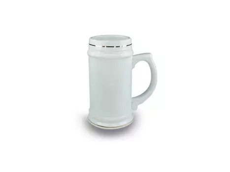 Кружка пивная керамическая с золотым ободком