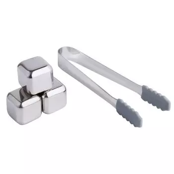Кубики для виски Ice Cubes, серебристые