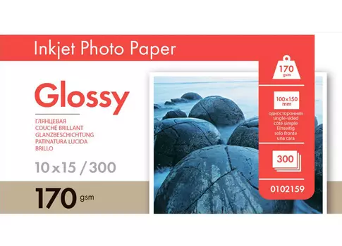 Фотобумага_для струйной печати, A6, 170 г/м2, 300 листов, односторонняя, глянцевая (0102159)