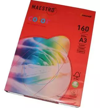 Бумага_Maestro Color 160 г/м2, А3 297x420 мм интенсив, 500 листов